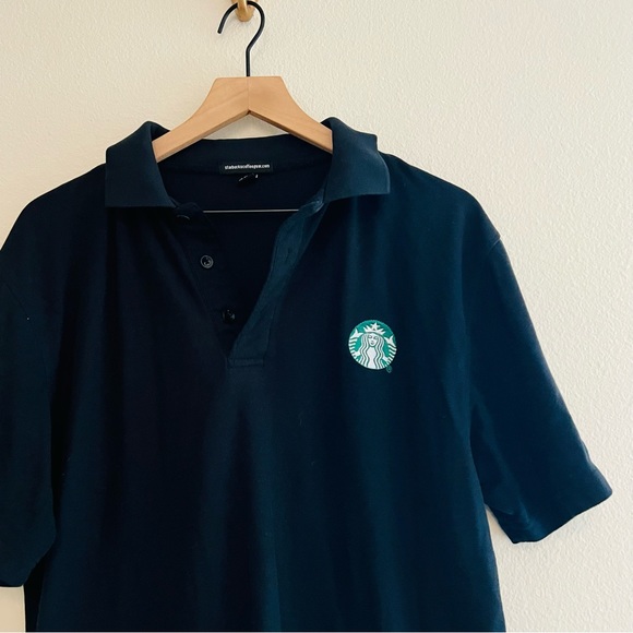 Starbucks Men's Black Employee Polo Shirt Size Large - Picture 5 of 7